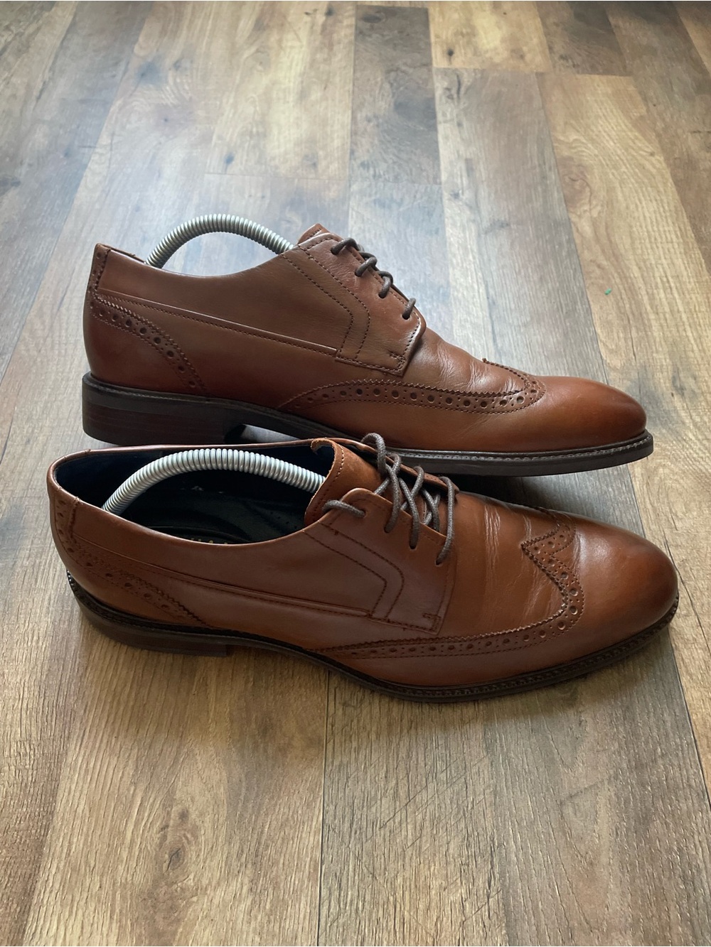 Cole Haan brown Men's Classic Brown Leather Wingtip Dress Shoes